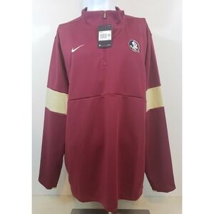 New Nike Florida State Seminoles 1/4 Zip THERMA Pullover‎ Jacket Men's 2XL